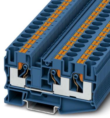 PHOENIX CONTACT-3208747 Steckverbinder, Klemmenblöcke Conn Feed-Through Terminal Block 3 POS Push-In T DIN Rail 57A
