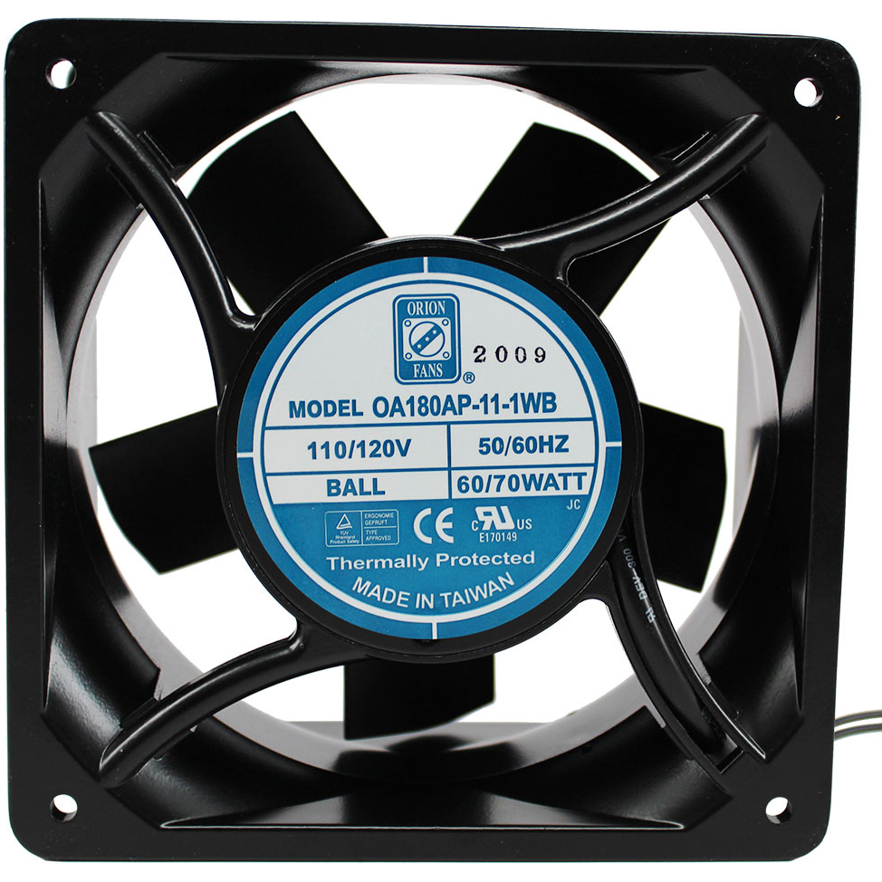 ORION FANS-OA180AP-11-1WB Blowers and Fans AC Fan Axial Ball Bearing 115V 100V to 120V 361CFM/409CFM 62dB 180 X 180 X 89mm High Speed