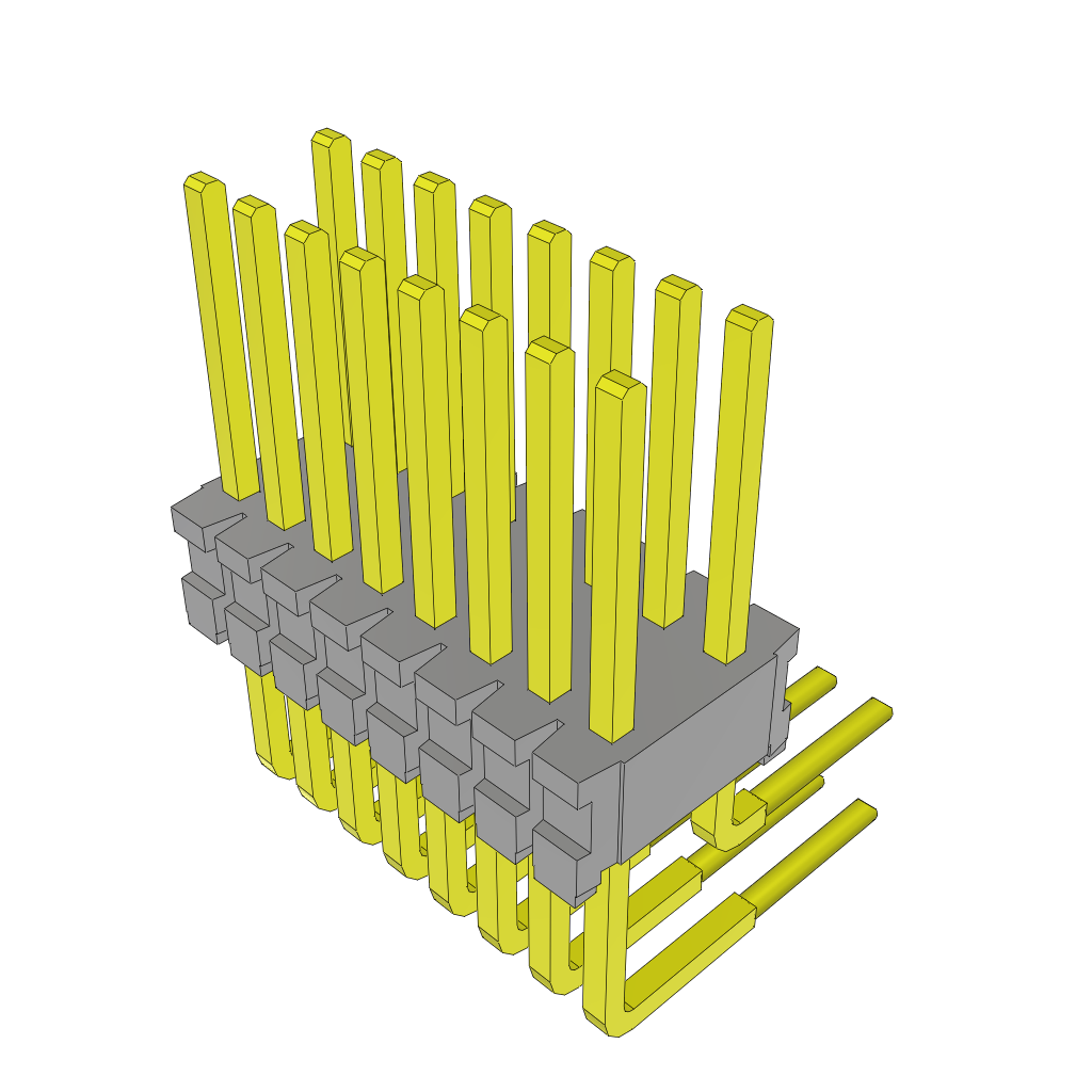 Samtec-TMS-108-01-G-D-RA Steckverbinderleisten und Leiterplattenbuchsen Conn Unshrouded Header HDR 16 POS 1.27mm Solder RA Side Entry Thru-Hole Tube