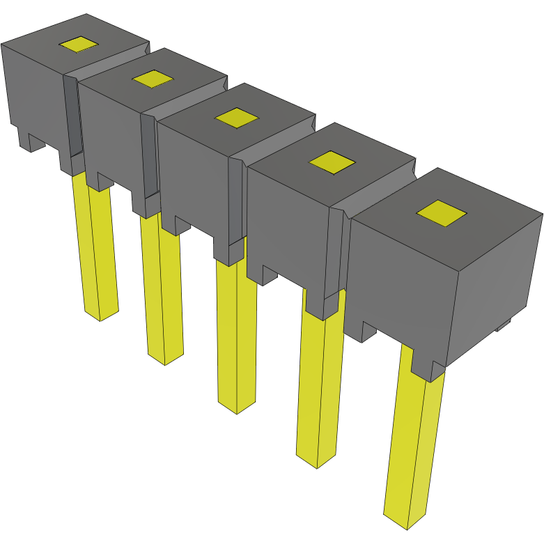 Samtec-HMTSW-105-06-G-S-000 Steckverbinderleisten und Leiterplattenbuchsen Conn Unshrouded Header HDR 5 POS 2.54mm Solder ST Top Entry Thru-Hole Bulk