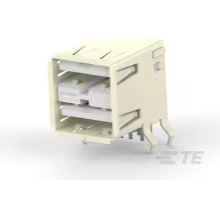 TE Connectivity-5787617-2 Connector USB Conn USB 2.0 Type A RCP 4/4 POS Solder RA Thru-Hole 8 Terminal 2 Port Box