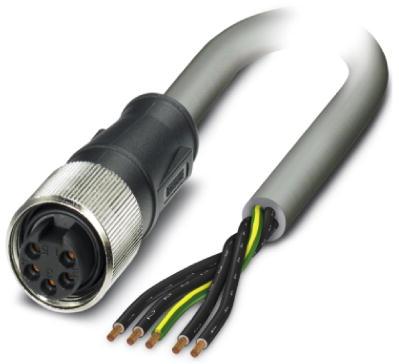PHOENIX CONTACT-1443747 Andere Kabelbaugruppen Cable Assembly, 5-position, PUR, gray RAL 7001, free cable end, on Socket straight 7/8"-16UNF, cable length: 10 m,1.5 mm2 conductor cross section