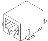 Molex-0441440013 Steckverbinder, Telefon und Telekommunikation Conn Modular Jack F 8 POS 1.27mm Solder RA SMD 8 Terminal 1 Port Cat 3 T/R