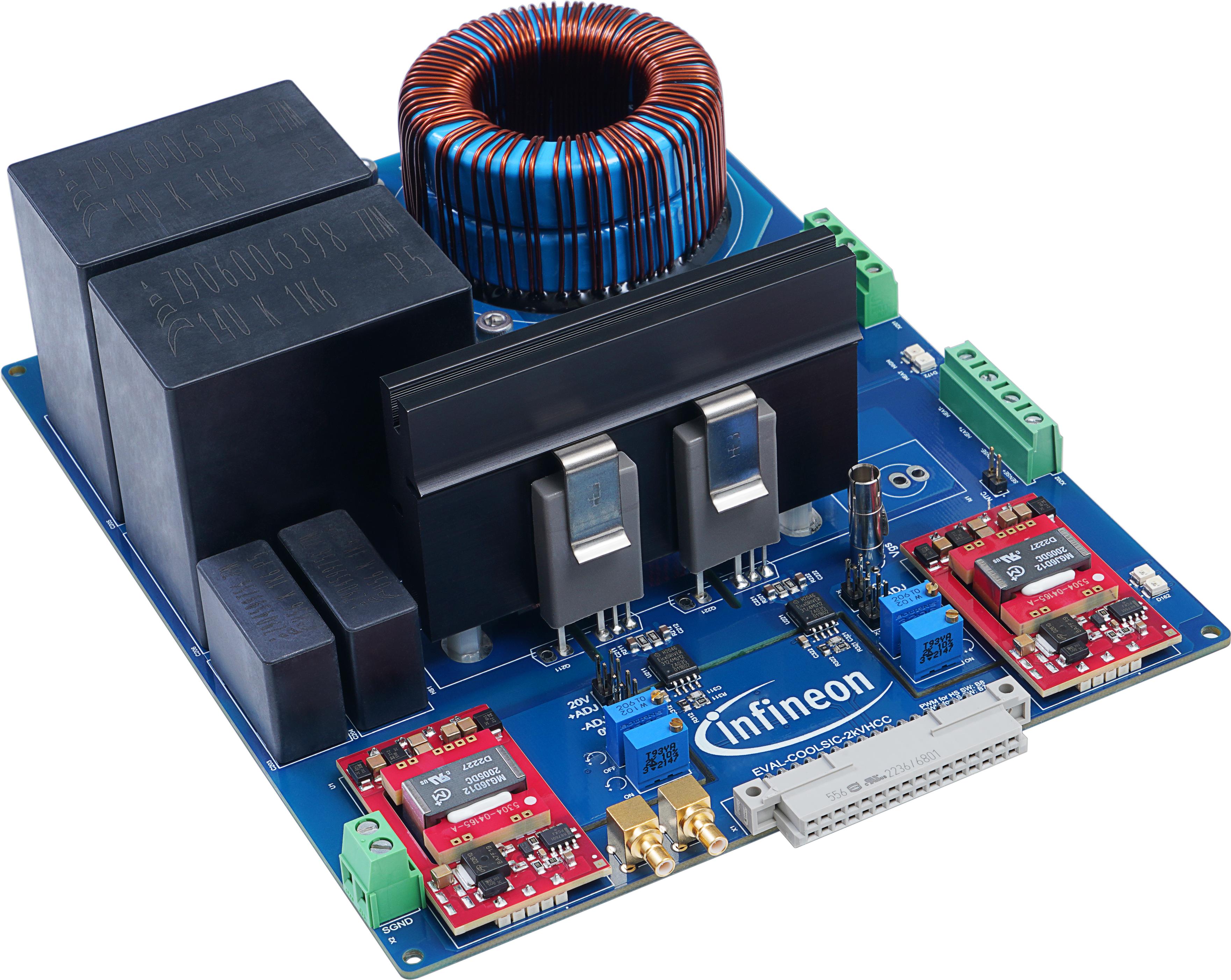 Infineon Technologies AG-EVALCOOLSIC2KVHCCTOBO1 Cartes et kits de développement de gestion de la puissance 1ED3124MU12H Gate and Power Driver Evaluation Board