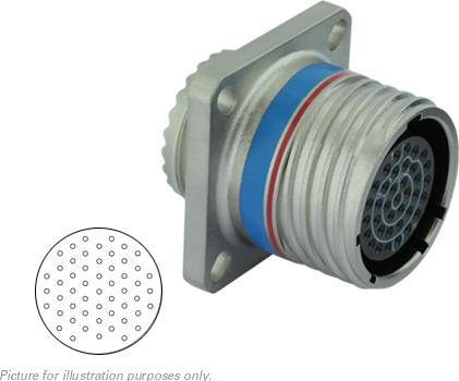 SOURIAU-8D023M53SN Steckverbinder, rund Conn Circular SKT 53 POS Crimp ST Flange Mount 53 Terminal 1 Port