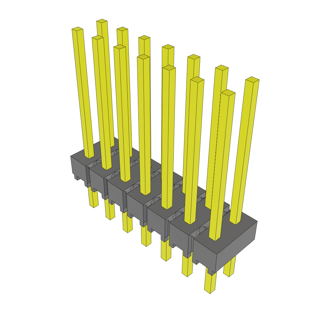 Samtec-MTSW-107-09-G-D-490 Steckverbinderleisten und Leiterplattenbuchsen Conn Unshrouded Header HDR 14 POS 2.54mm Solder ST Top Entry Thru-Hole Bulk