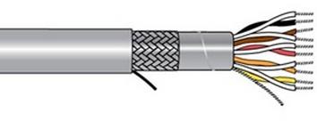 Alpha Wire-6032C SL002 Cavo a più conduttori Twisted Pair Cable Polypropylene 4Conductors 20AWG 8.76mm 300VAC Slate Polyvinyl Chloride 152.4m Spool