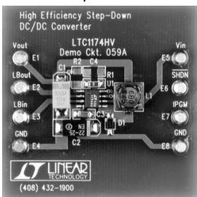 Analog Devices-DC059A-A Energiemanagement, Entwicklungsplatinen und -kits LTC1174HV-5, High Efficiency Step-Down DC/DC Converter 5V @ 380mA