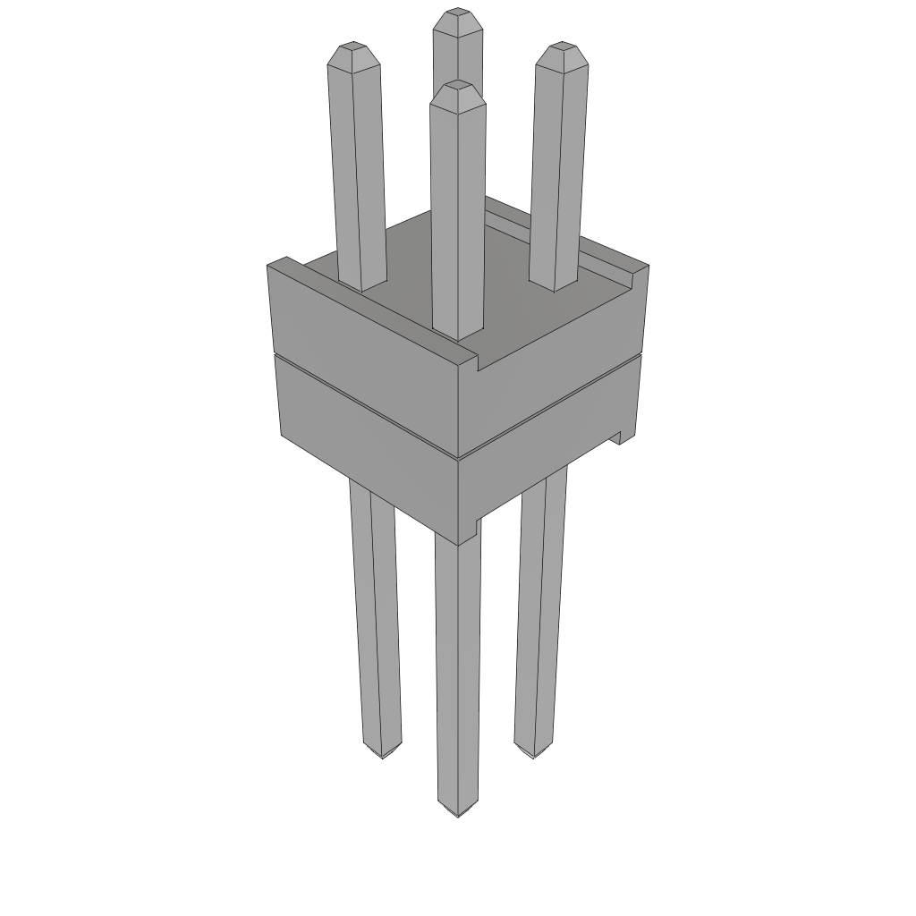 Samtec-TW-02-03-T-D-120-285 Steckverbinderleisten und Leiterplattenbuchsen Conn Board Stacker HDR 4 POS 2mm Solder ST Top Entry Thru-Hole Bulk