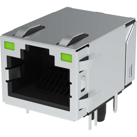 Amphenol Communications Solutions-RJMG201K21120FR Steckverbinder, Telefon und Telekommunikation Ethernet Connectors Indirect R/A Solder DIP