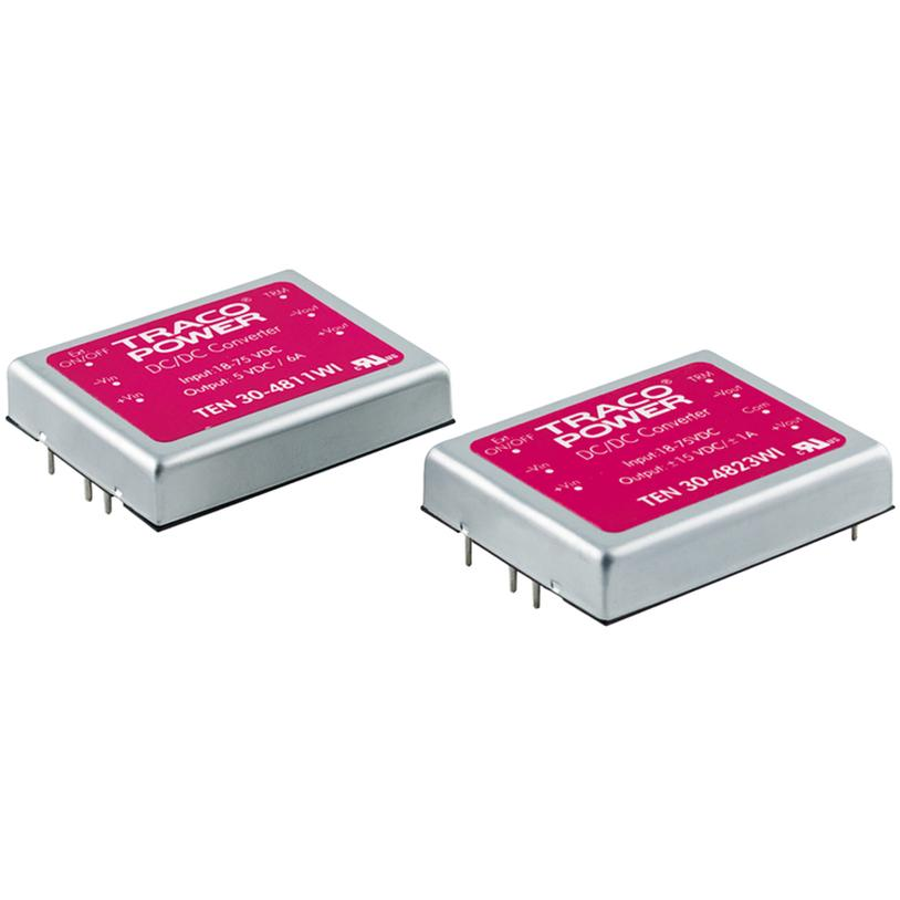 TRACO Electronic AG-TEN 30-4811WI Convertidor de CC a CC y módulo del regulador de conmutación Module DC-DC 48VIN 1-OUT 5V 6A 30W 6-Pin
