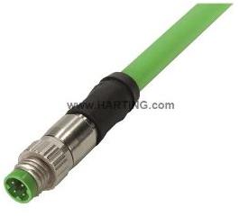 HARTING Technology Group-2134C7C7477075 null Cable Assembly Circular 7.5m 22AWG M8 Circular to M8 Circular 4 to 4 Straight to Straight