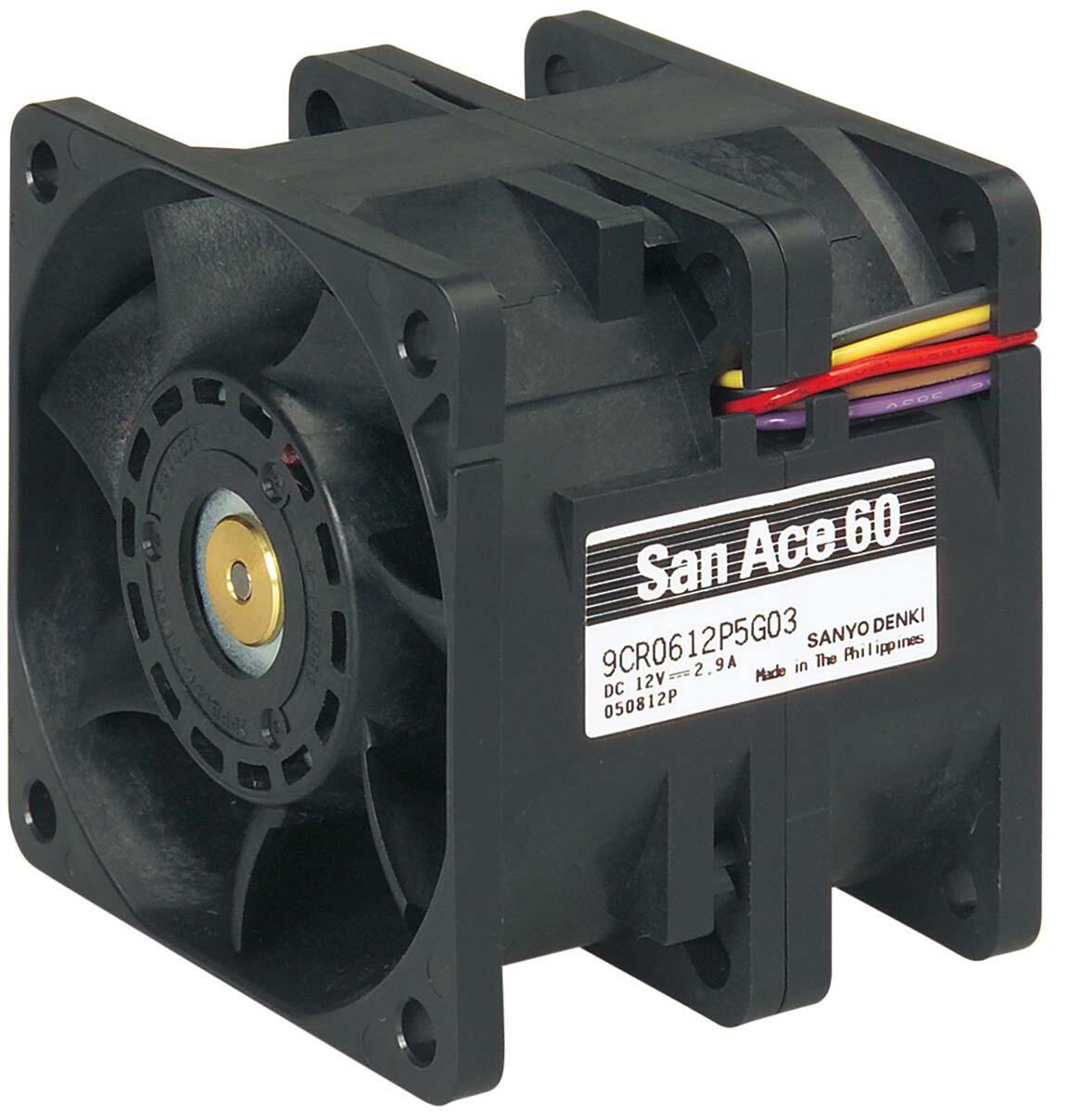 SANYO DENKI-9CR0612P5H03 Gebläse und Lüfter DC Fan Axial Ball Bearing 12V 10.8V to 13.2V 16.9CFM 65dB 60 X 60 X 51mm