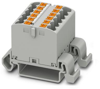 PHOENIX CONTACT-3273154 Blocs de raccordement de terminaux Conn Distribution Terminal Block 12 POS Spring Clamp DIN Rail/Panel Mount 24A