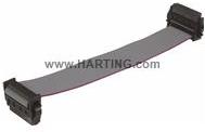 HARTING-33152430200008 Flachband Kabelbaugruppen Cable Assembly 0.2m 30AWG 26 to 26 POS IDC Connector to IDC Connector F-F