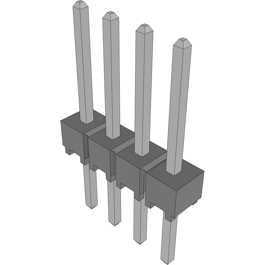 Samtec-HTSW-104-25-TM-S Steckverbinderleisten und Leiterplattenbuchsen Conn Unshrouded Header HDR 4 POS 2.54mm Solder ST Top Entry Thru-Hole Bulk