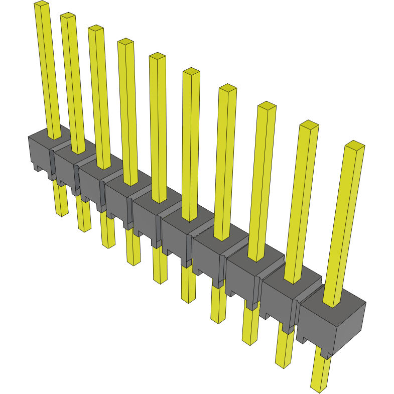 Samtec-MTSW-110-22-G-S-375 Piastre connettori e prese PCB Conn Unshrouded Header HDR 10 POS 2.54mm Solder ST Top Entry Thru-Hole Bulk