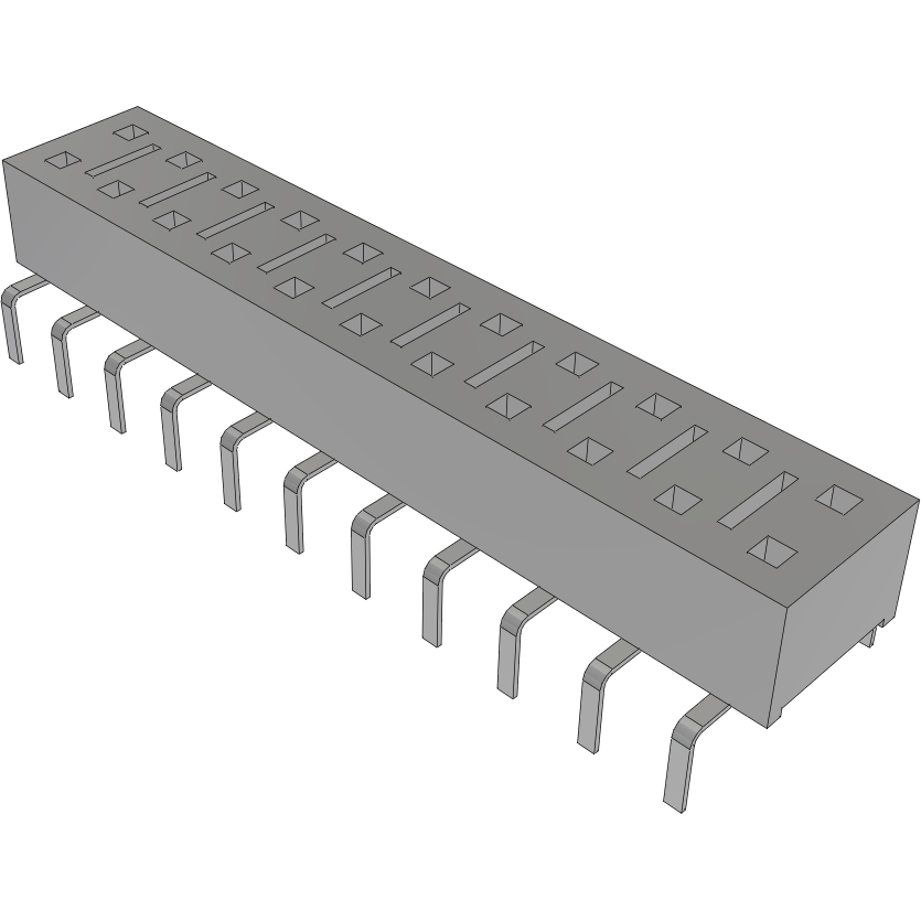 Samtec-HLE-111-02-S-DV-PE-BE Steckverbinderleisten und Leiterplattenbuchsen Conn Socket Strip SKT 22 POS 2.54mm Solder ST Thru-Hole Tube