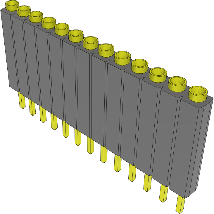 Samtec-ESS-113-TT-05 Steckverbinderleisten und Leiterplattenbuchsen Conn Socket Strip SKT 13 POS 2.54mm Solder ST Top Entry Thru-Hole Bulk