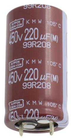 United Chemi Con-EKMW421VSN271MR25S Kondensator, Aluminium Cap Aluminum Lytic 270uF 420V 20% (30 X 25mm) Snap-In 10mm 1.28A 2000h 105°C