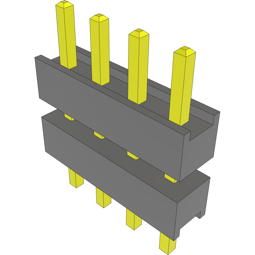 Samtec-DW-04-17-G-S-250 Steckverbinderleisten und Leiterplattenbuchsen Conn Board Stacker HDR 4 POS 2.54mm Solder ST Top Entry Thru-Hole Bulk