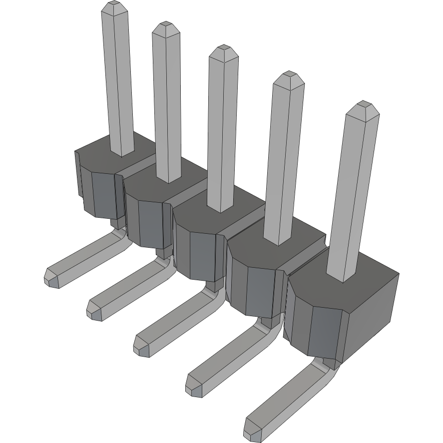 Samtec-HTSW-105-08-T-S-RA Steckverbinderleisten und Leiterplattenbuchsen Conn Unshrouded Header HDR 5 POS 2.54mm Solder RA Side Entry Thru-Hole Bulk