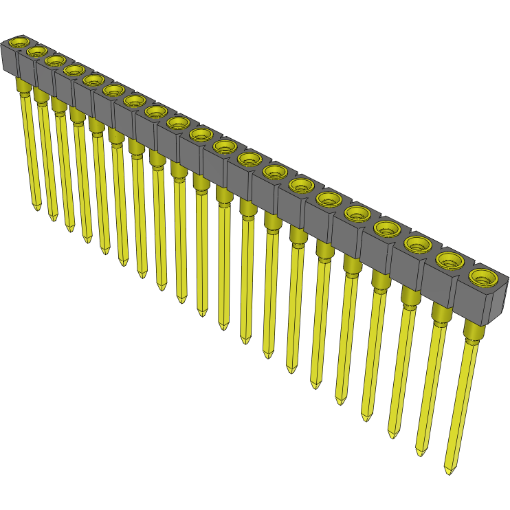 Samtec-HSS-120-T-1B Piastre connettori e prese PCB Conn Socket Strip SKT 20 POS 2.54mm Solder ST Top Entry Thru-Hole Bulk