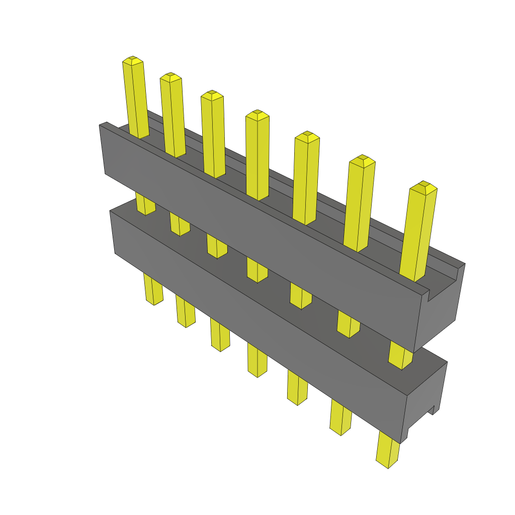 Samtec-ZW-07-08-T-S-280-125 Steckverbinderleisten und Leiterplattenbuchsen Conn Board Stacker HDR 7 POS 2.54mm Solder ST Top Entry Thru-Hole Bulk
