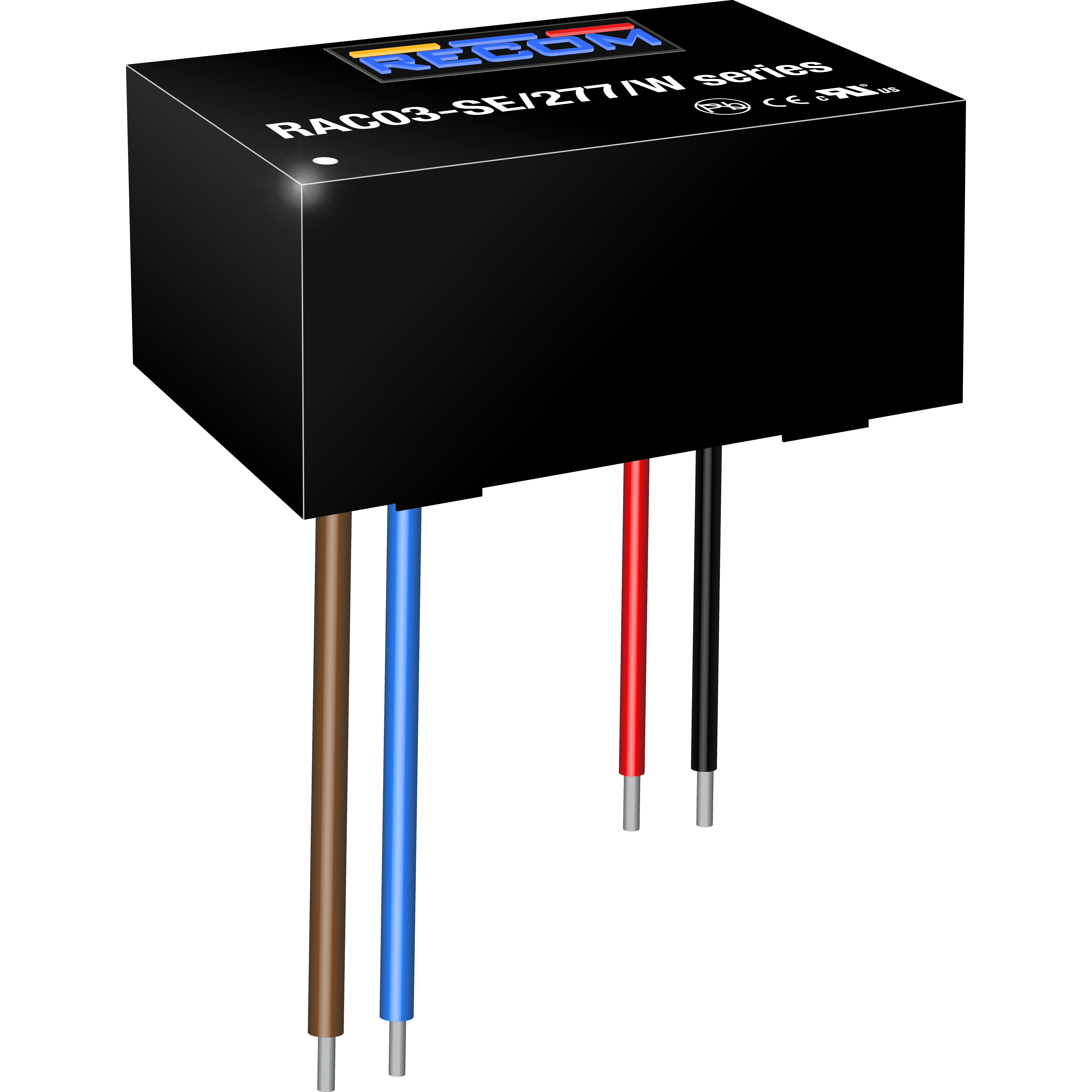 RECOM Power-RAC03-05SE/277/W AC-DC-Spannungsversorgung AC/DC Power Supply Single-OUT 5V 0.6A 3W 4-Pin Box