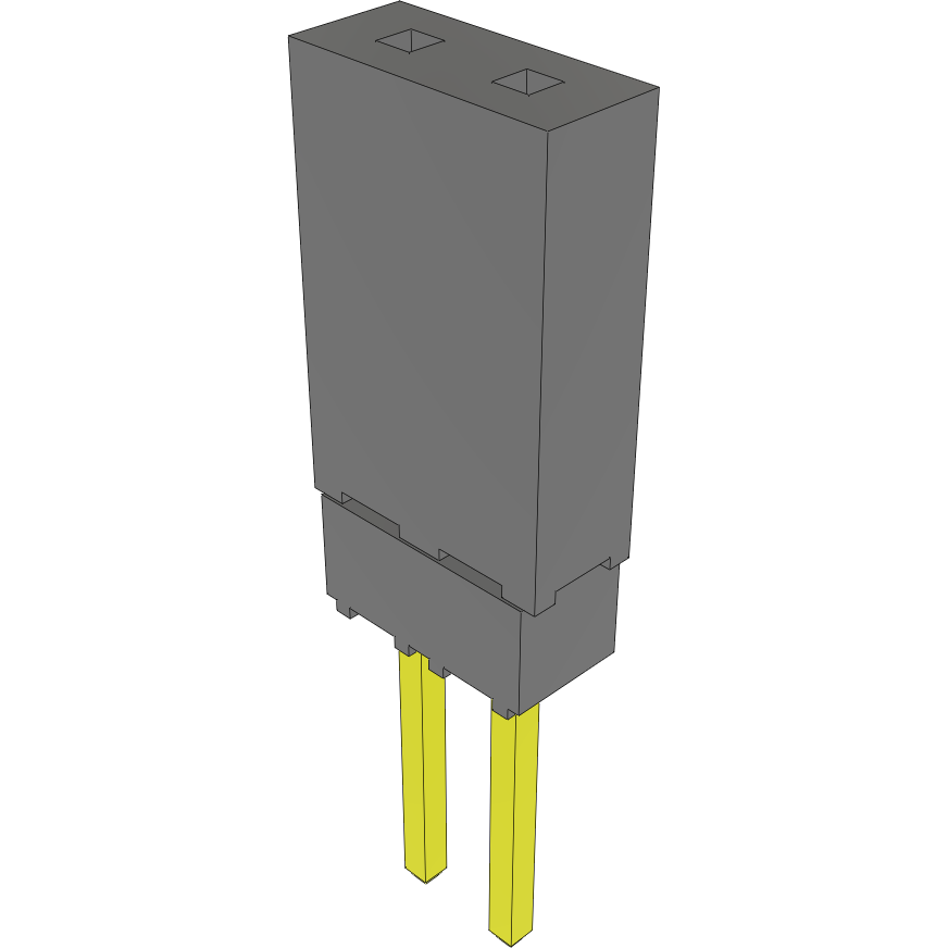 Samtec-ESQ-102-38-G-S Steckverbinderleisten und Leiterplattenbuchsen Conn Elevated Socket SKT 2 POS 2.54mm Solder ST Top Entry Thru-Hole Bulk