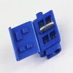 Quick Connect Tab 14-18AWG Brass Blue/Blue Stripe 19.6mm Tin Bag