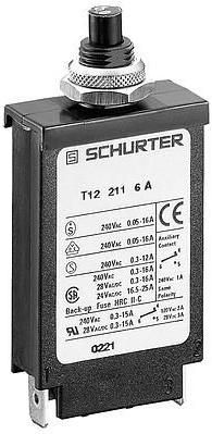 SCHURTER-4410.0004 Circuit Breakers Circuit Breaker For Equipment Thermal, Threaded Neck Type, Manual ON/OFF, Quick Connect Terminals
