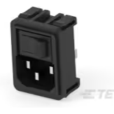 TE Connectivity-1609112-2 Spannungsversorgungseingangsmodule Power Entry Module EMI/RFI Filtered M 3 POS 250VACVAC 10A/Contact Switch ST 1 Port