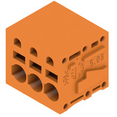 Weidmueller GmbH & Co. KG-1330970000 Connector Terminal Blocks Printed circuit board terminals, 5.08 mm, Number of poles 3, 90Deg, Solder pin length (l) 3.5 mm, tinned, orange, PUSH IN without actuator, Clamping range, max. 2.5 mm2, Box