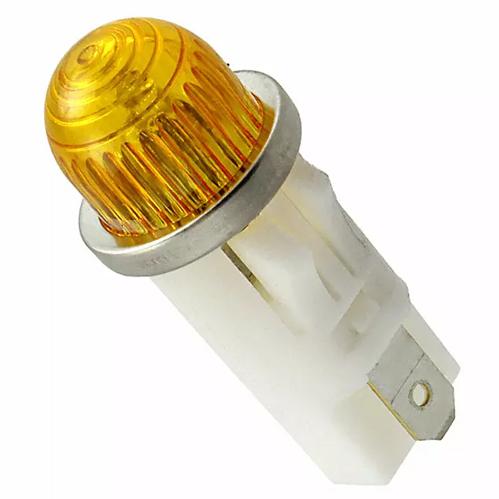 Visual Communications-1092QA3-28V Panel Mount Indicators Panel Mount Indicator Round 0.5" LED Amber Hi-Dome 28V Tab