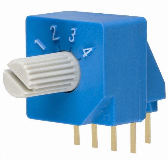 NIDEC Copal Electronics-S-2151 DIP-Schalter Switch DIP N.O./N.C. SP4T 4 Extended Shaft 0.1A 5VDC PC Pins Thru-Hole Bag