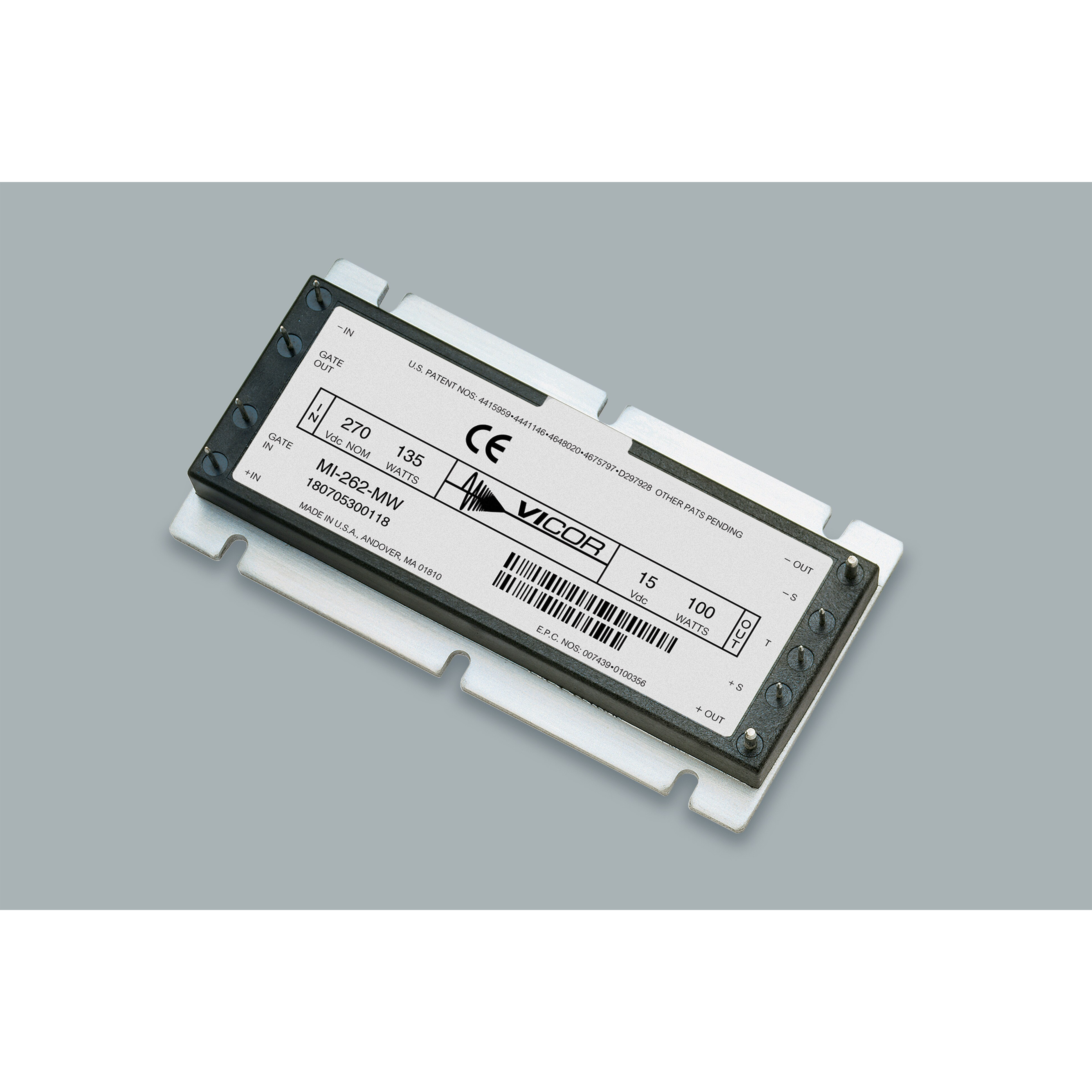 Vicor-MI-220-MW Convertidor de CC a CC y módulo del regulador de conmutación Module DC-DC 28VIN 1-OUT 5V 100W 9-Pin Brick