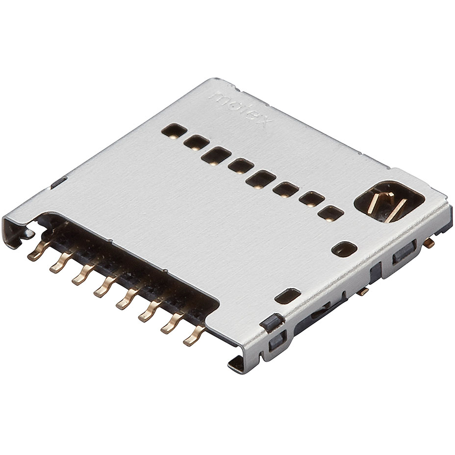 Molex-1040310811 | MicroSD Card (Push-Pull) Steckverbinder, Speicherkarte Conn Micro SD Card SKT 8 POS 1.1mm Solder RA SMD microSD Card 0.5A/Contact T/R