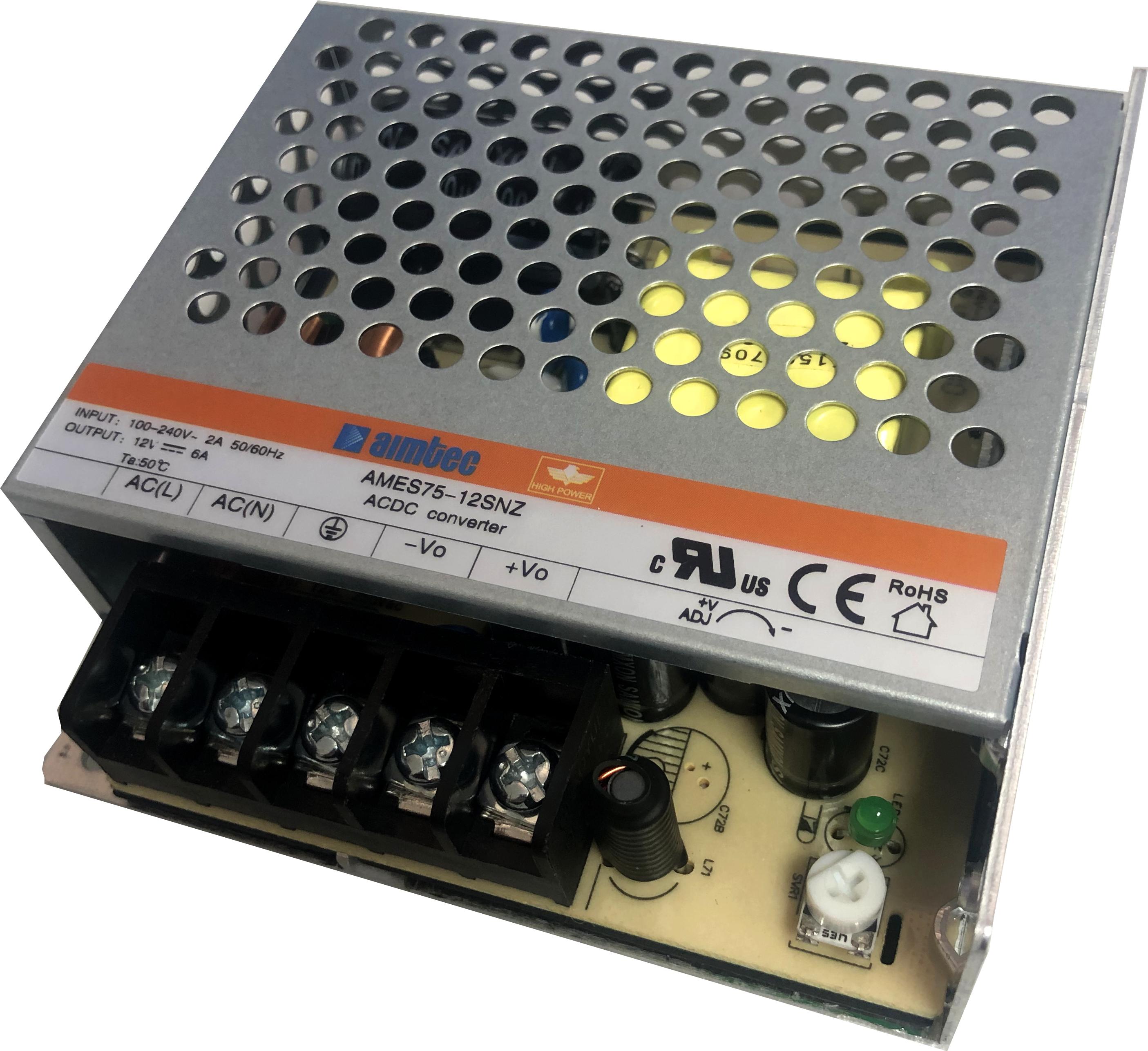 Aimtec-AMES75-051212TNZ AC-DC-Spannungsversorgung AC/DC Power Supply Single-OUT 5V/12V/-12V 6A/2.8A/0.5A 69.6W 7-Pin Box