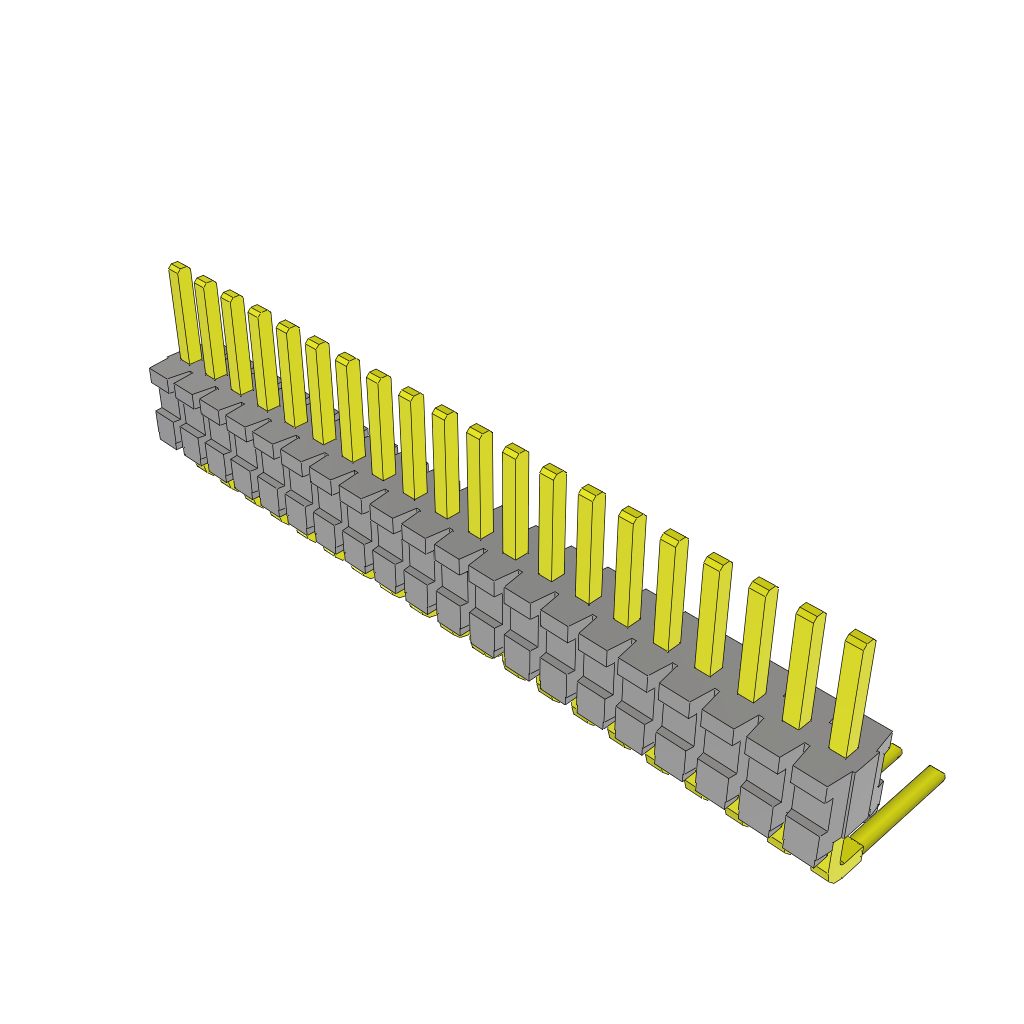 Samtec-TMS-120-03-S-S-RA Steckverbinderleisten und Leiterplattenbuchsen Conn Unshrouded Header HDR 20 POS 1.27mm Solder RA Side Entry Thru-Hole Tube