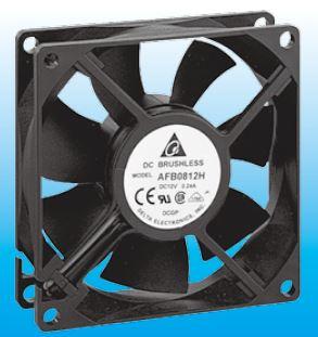 Delta Electronics-AFB0812SH-R00 Souffleurs et ventilateurs DC Fan Axial Ball Bearing 12V 7V to 13.8V 46.62CFM 40dB 80 X 80 X 25.4mm