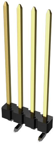 Amphenol Communications Solutions-95293-401A07LF Steckverbinderleisten und Leiterplattenbuchsen BergStik®, Board to Board connector, Unshrouded vertical header, Surface mount, Single Row,7 Positions, 2.54 mm (0.100in) Pitch