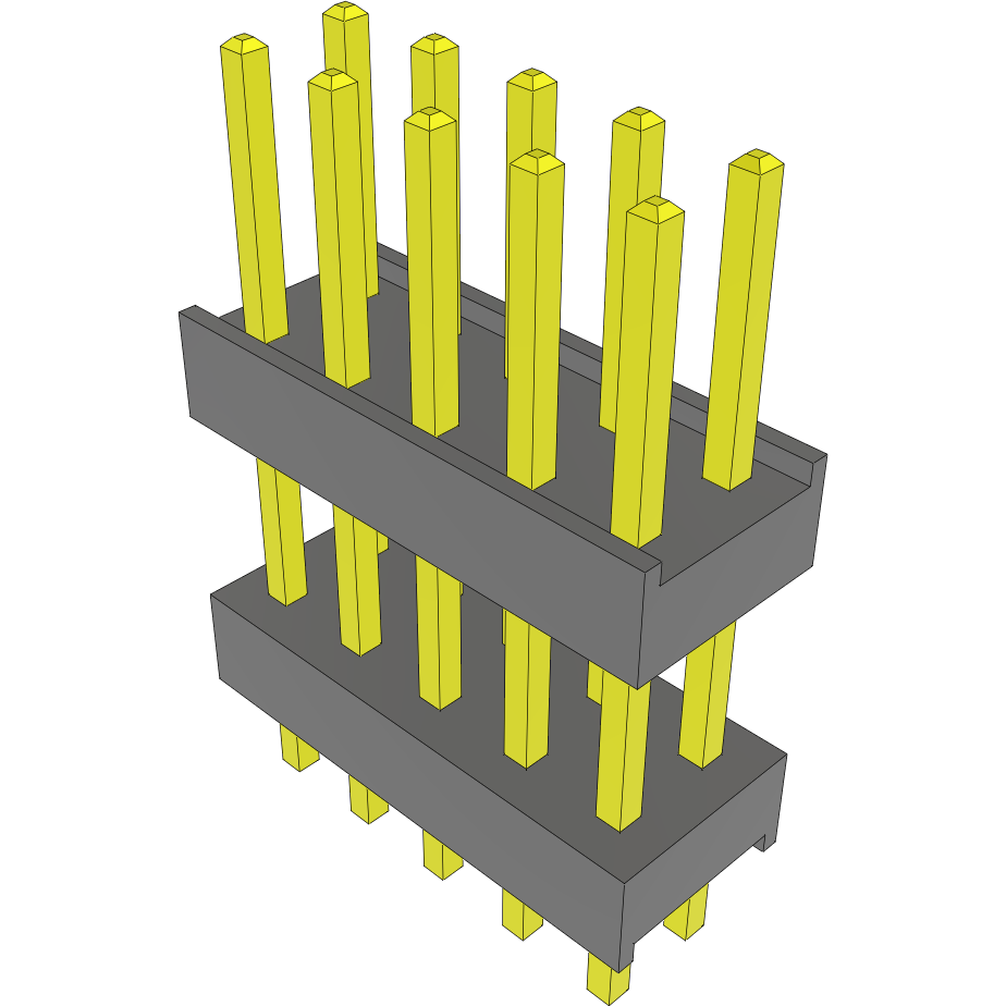 Samtec-DW-05-09-H-D-390 连接器插头及 PCB 插座 Conn Board Stacker HDR 10 POS 2.54mm Solder ST Top Entry Thru-Hole Bulk