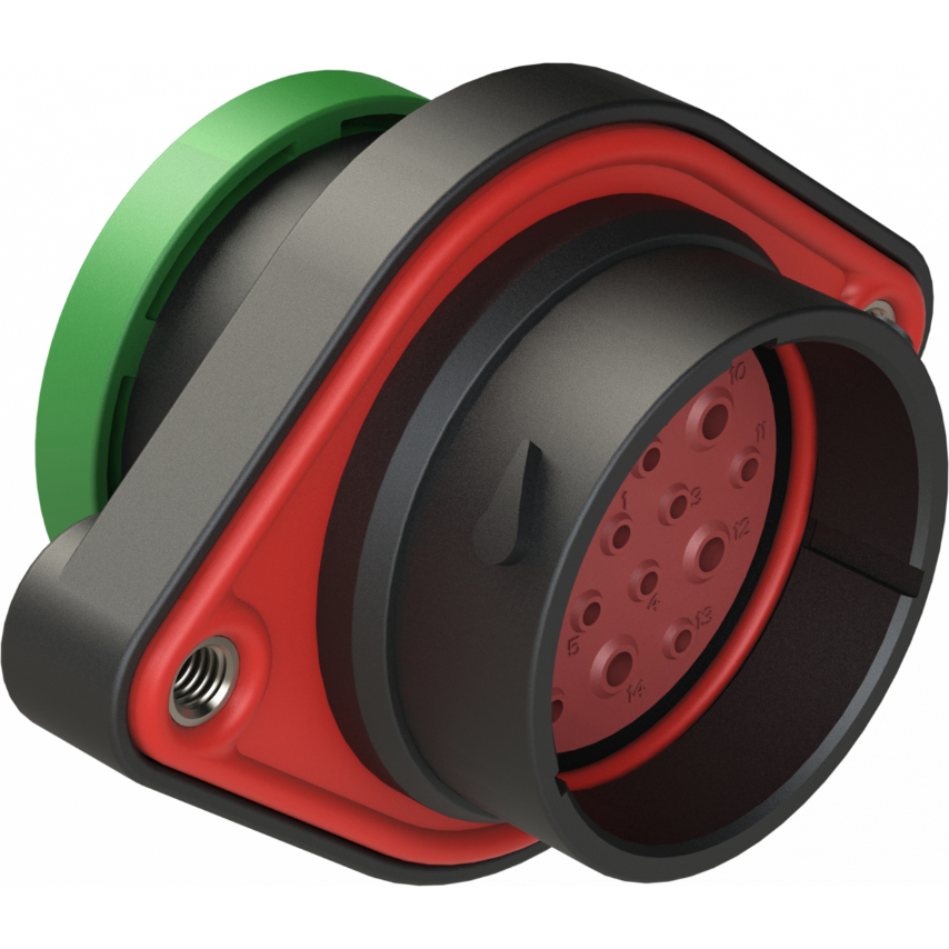 Amphenol-AHDP02-24-19PN-BRA Steckverbinder, rund Conn Circular PIN 19 POS ST Panel Mount 19 Terminal 1 Port Box