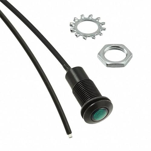 Visual Communications-FLXR1GTP12 LED-Lichtleiter LED Light Pipe Round Vertical Green Flexible