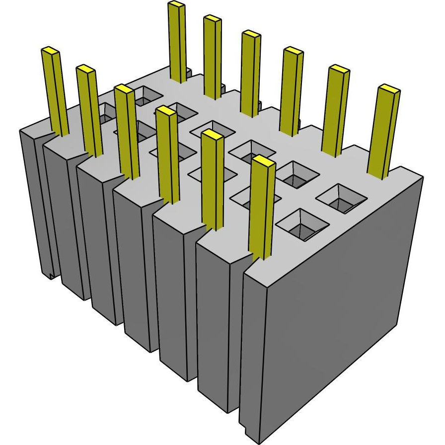 Samtec-BSW-106-24-S-D-S Cabezales del conector y receptáculos PCB Conn Bottom Mount Socket Strip SKT 12 POS 2.54mm Solder ST Bottom Entry Thru-Hole Bulk
