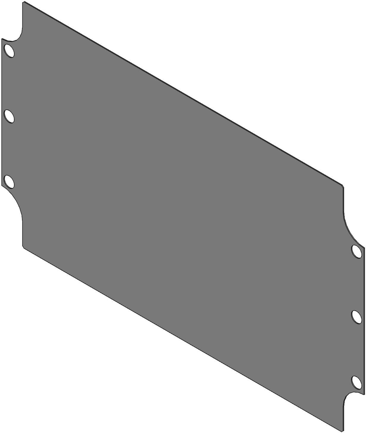 Hammond Manufacturing-1590ZGRP162PL null Inner Mounting Panel, Steel, Galvanized, 9.57 In Length, 5.63 In Width, 0.02 In Height