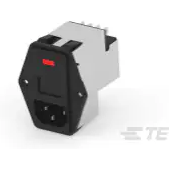 TE Connectivity-PE000DH6B 电源接入模块 Power Entry Module EMI/RFI Filtered M 3 POS (115VAC/230)VACVAC 10A Fuse/Switch ST 1 Port