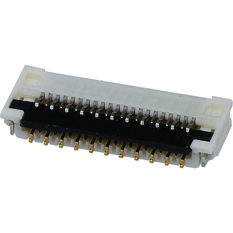Molex-5020782162 Connector FFC-FPC 0.25mm Pitch Easy On FPC Connector 1.00mm Mated Height Right Angle Surface Mount Bottom Contact Style with Extended Actuator 21 Circuits
