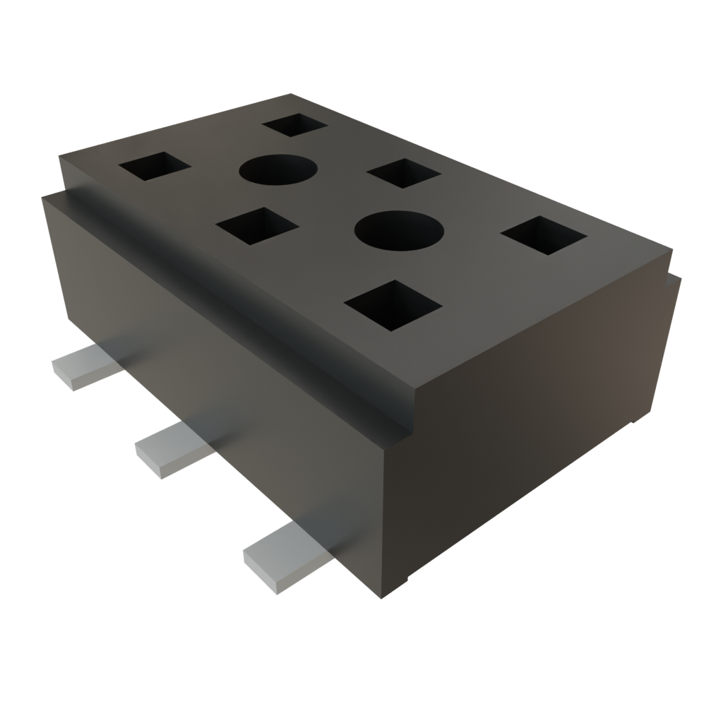 Samtec-CLT-103-02-L-D-A Steckverbinderleisten und Leiterplattenbuchsen Conn Socket Strip SKT 6 POS 2mm Solder ST Top Entry SMD TIGER CLAW™ Layer